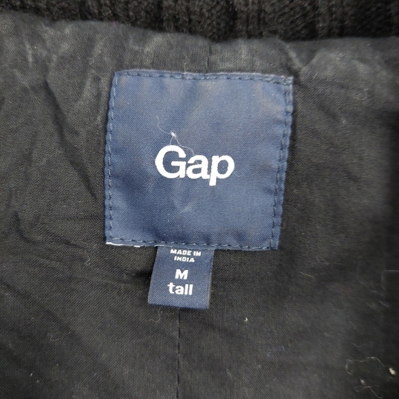 Gap Duffle Coat Jacket Military Size M Wool Blend Zip Toggle Button Heavy Black. - Picture 12 of 12